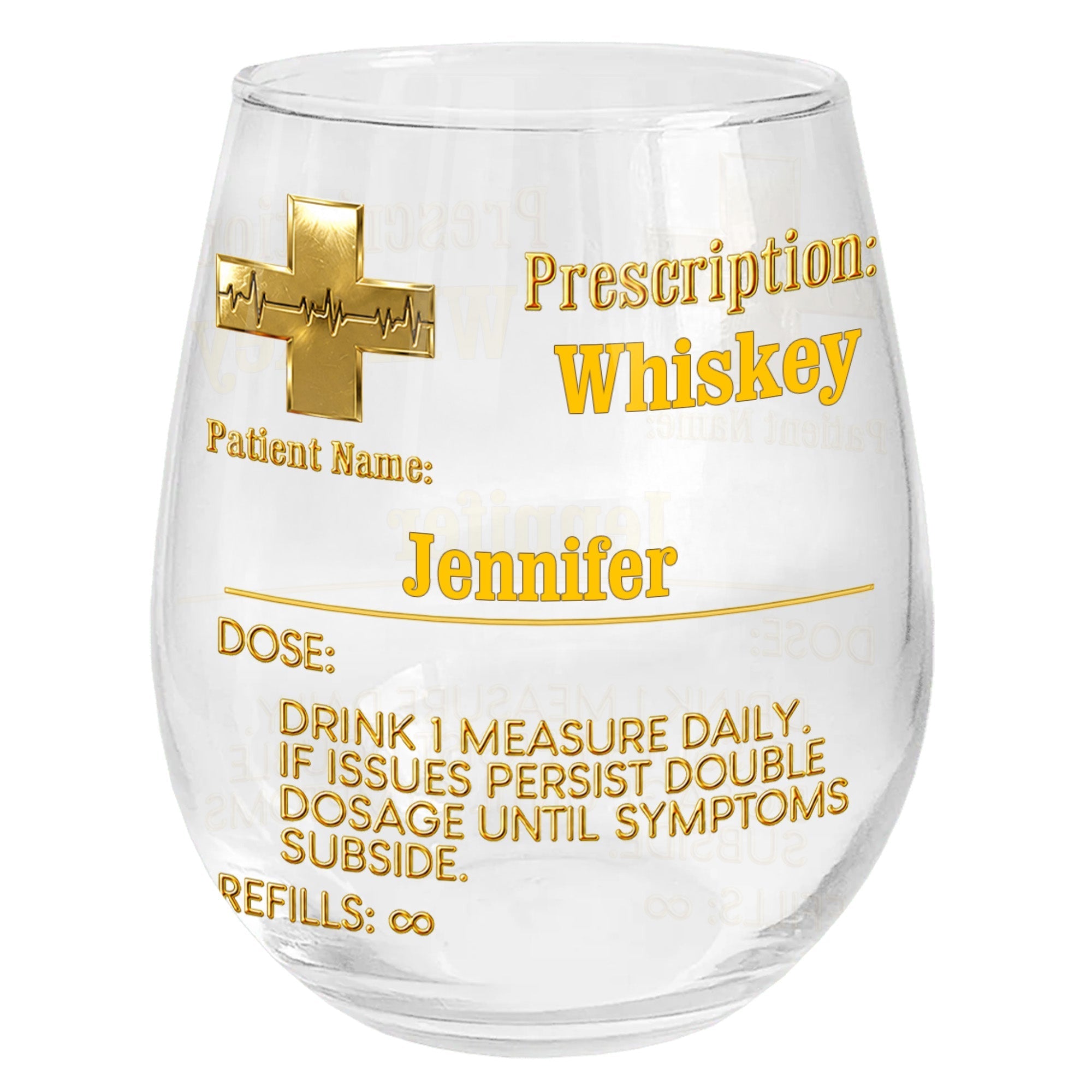 Personalized Stemless Wine Glass Custom Name Gift for Dad