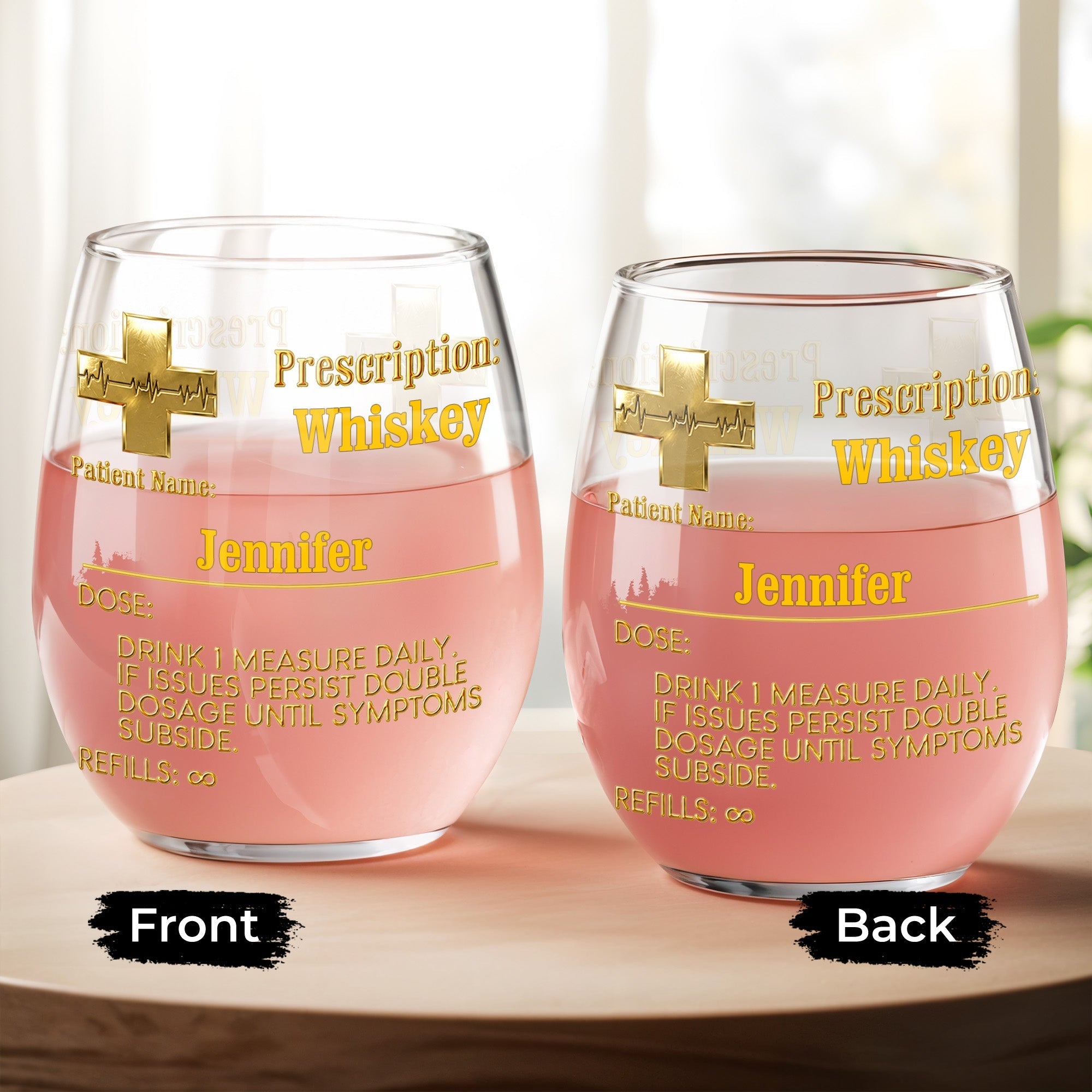 Personalized Stemless Wine Glass Custom Name Gift for Dad