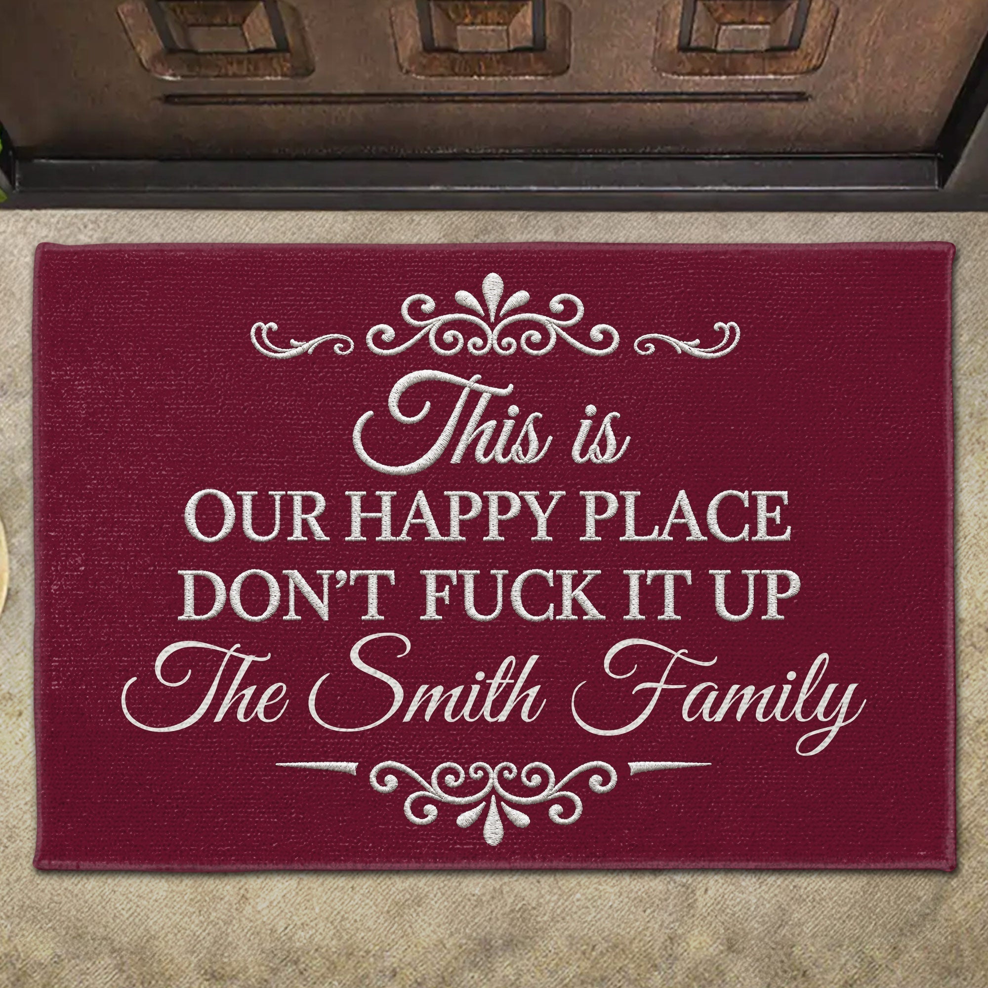 Personalized Family Doormat Custom Name Welcome Gift