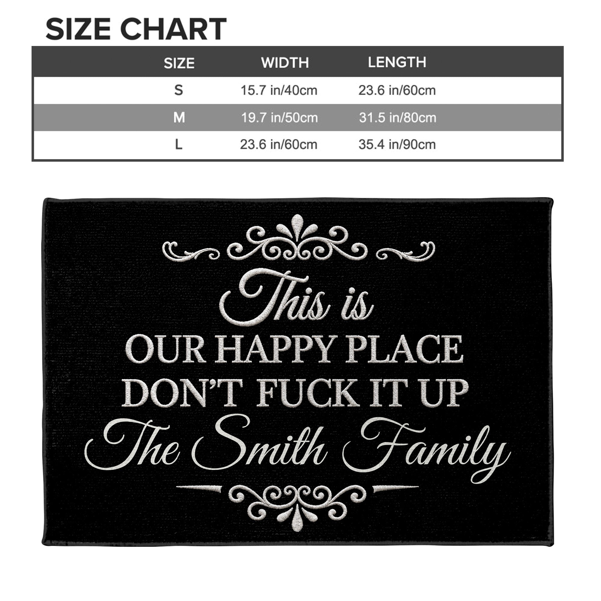 Personalized Family Doormat Custom Name Welcome Gift