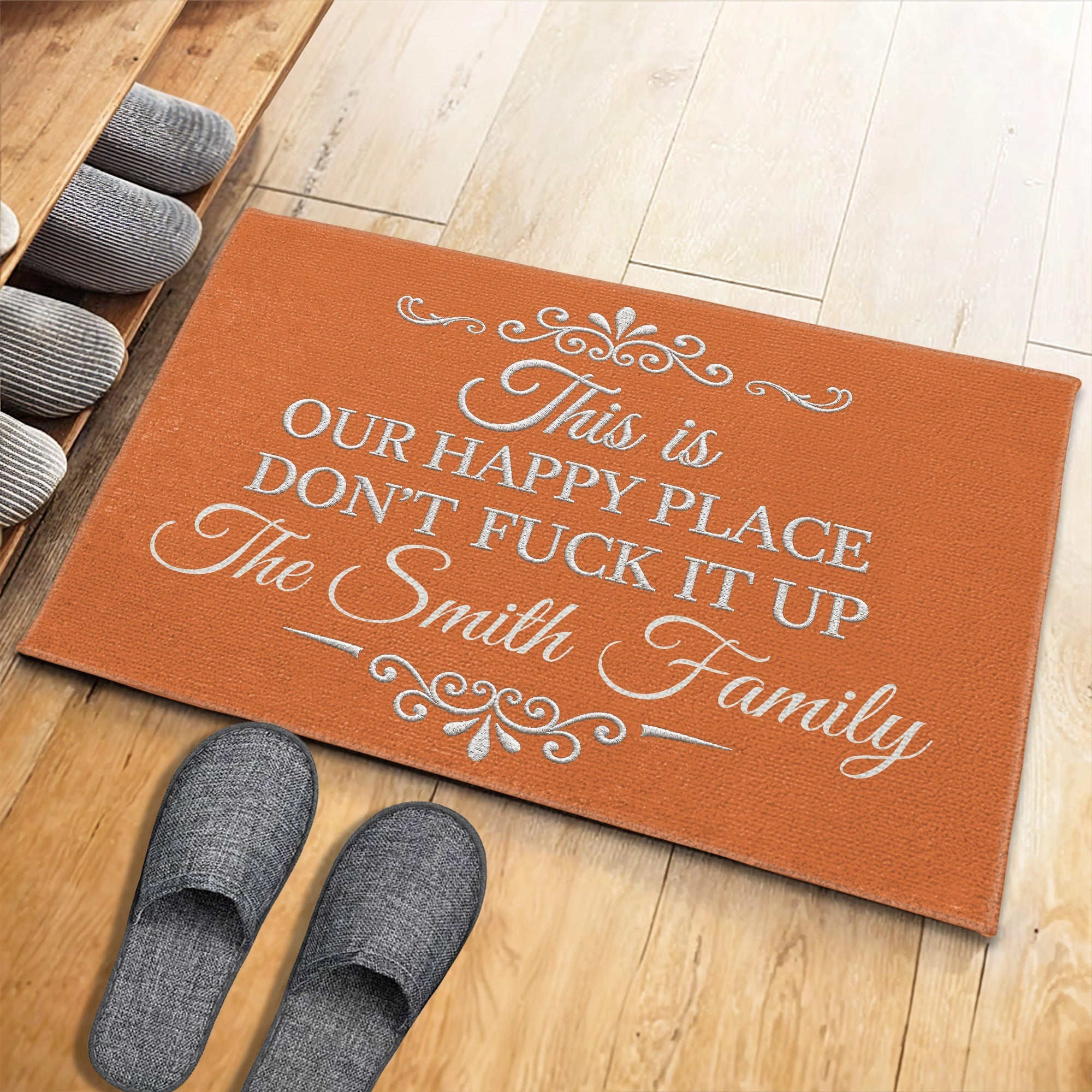 Personalized Family Doormat Custom Name Welcome Gift