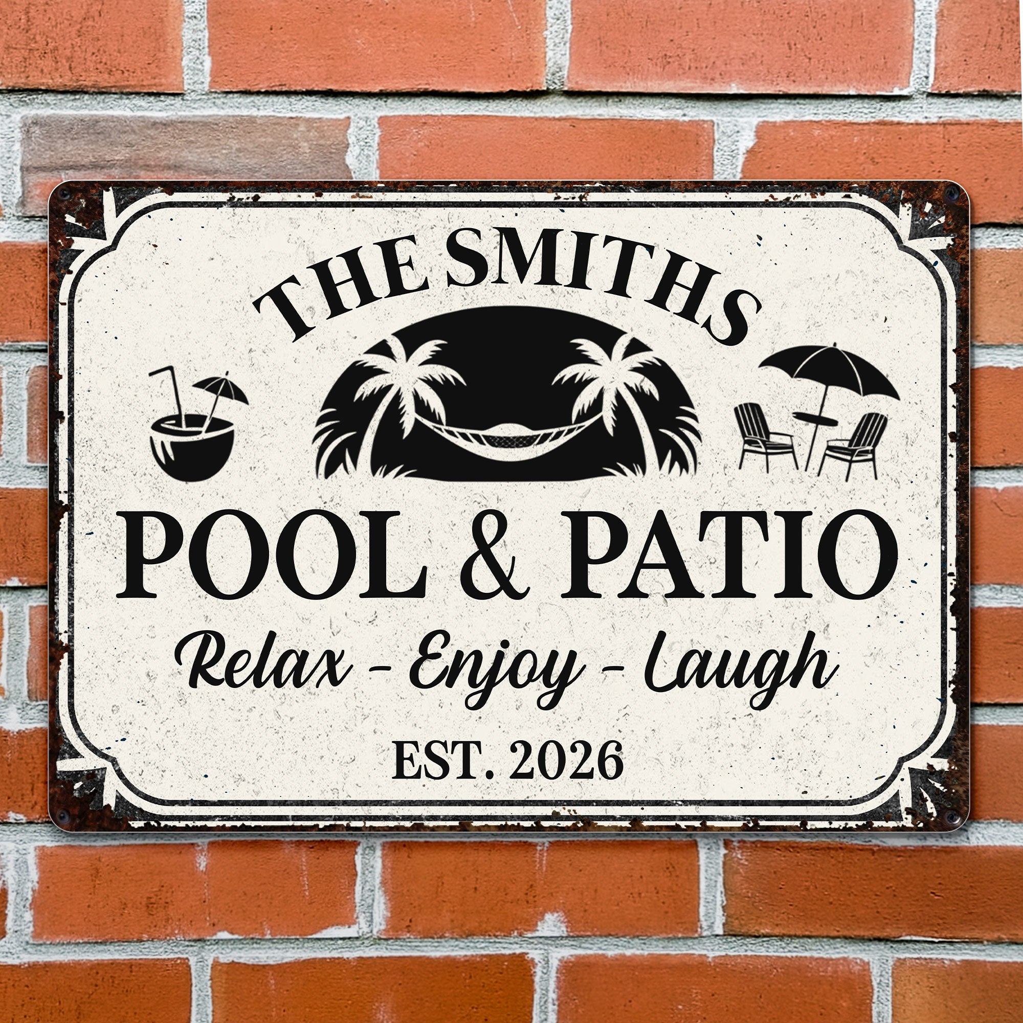 Personalized Metal Sign Custom Family Name Wall Decor Gift