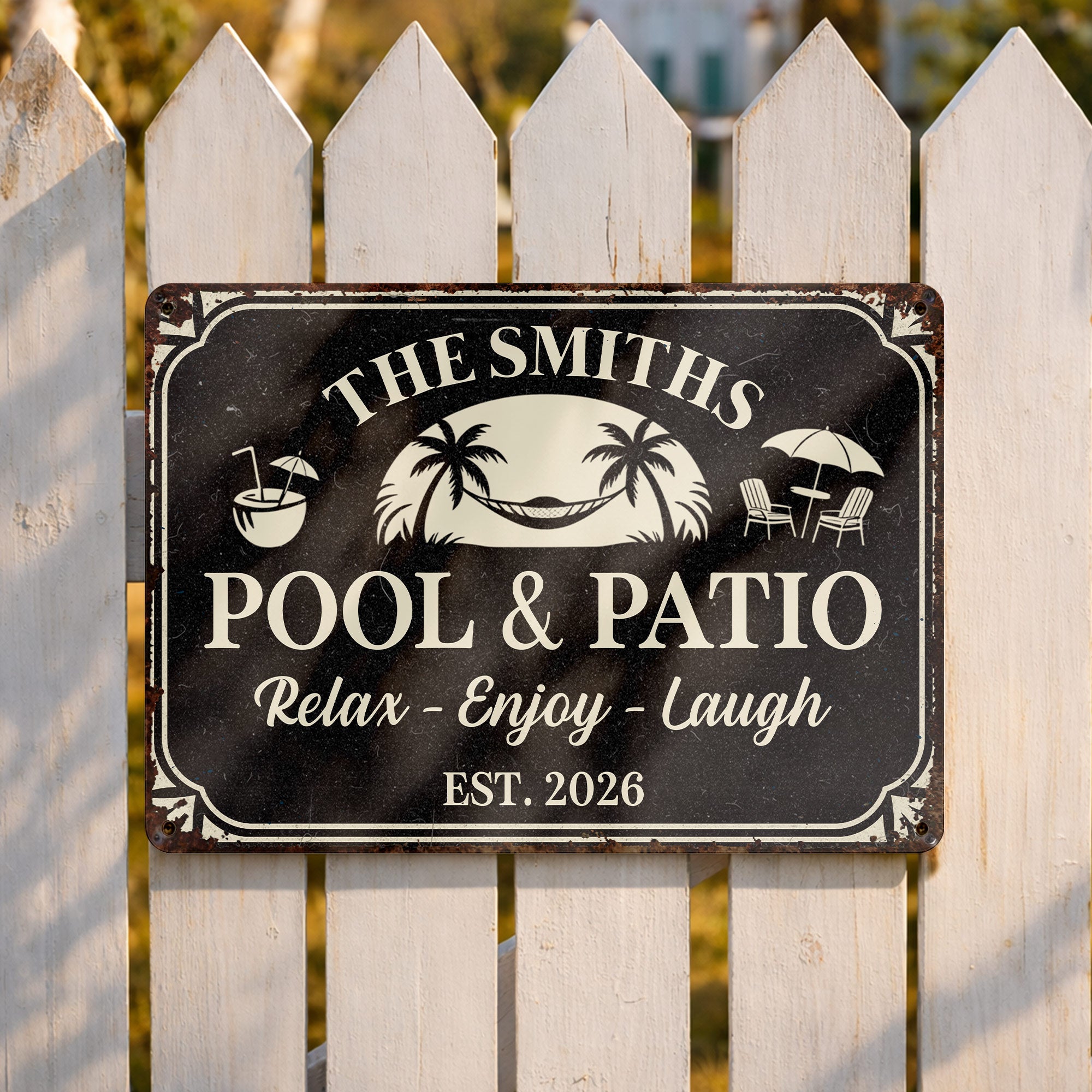 Personalized Metal Sign Custom Family Name Wall Decor Gift