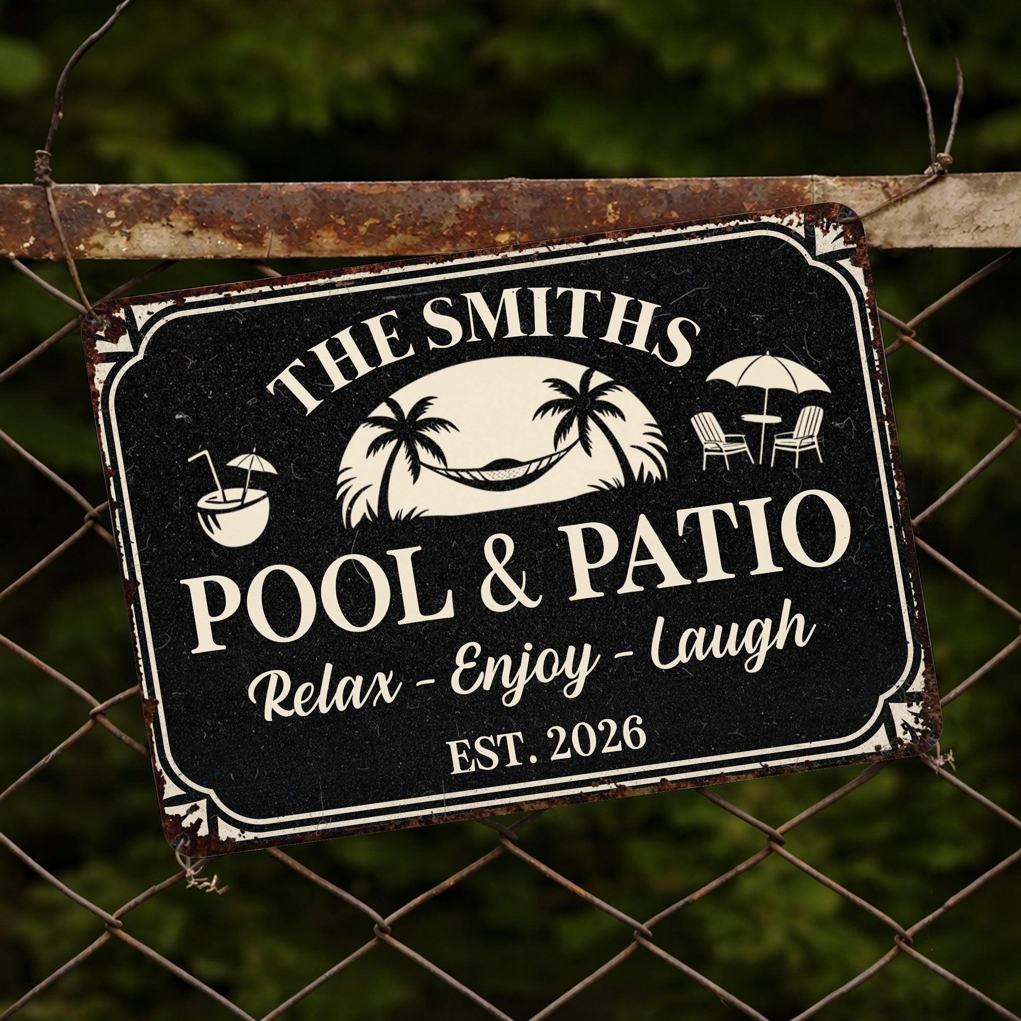 Personalized Metal Sign Custom Family Name Wall Decor Gift
