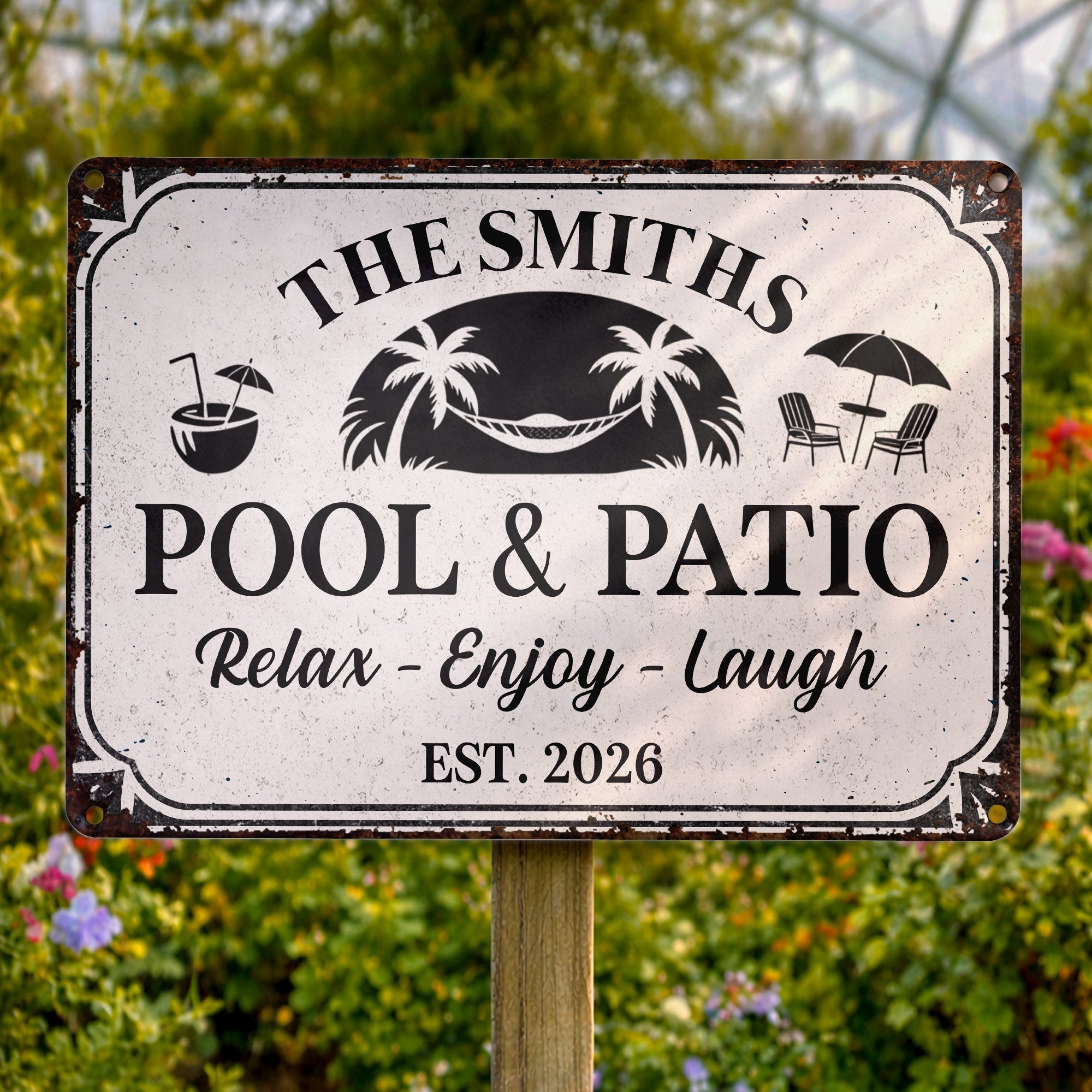 Personalized Metal Sign Custom Family Name Wall Decor Gift