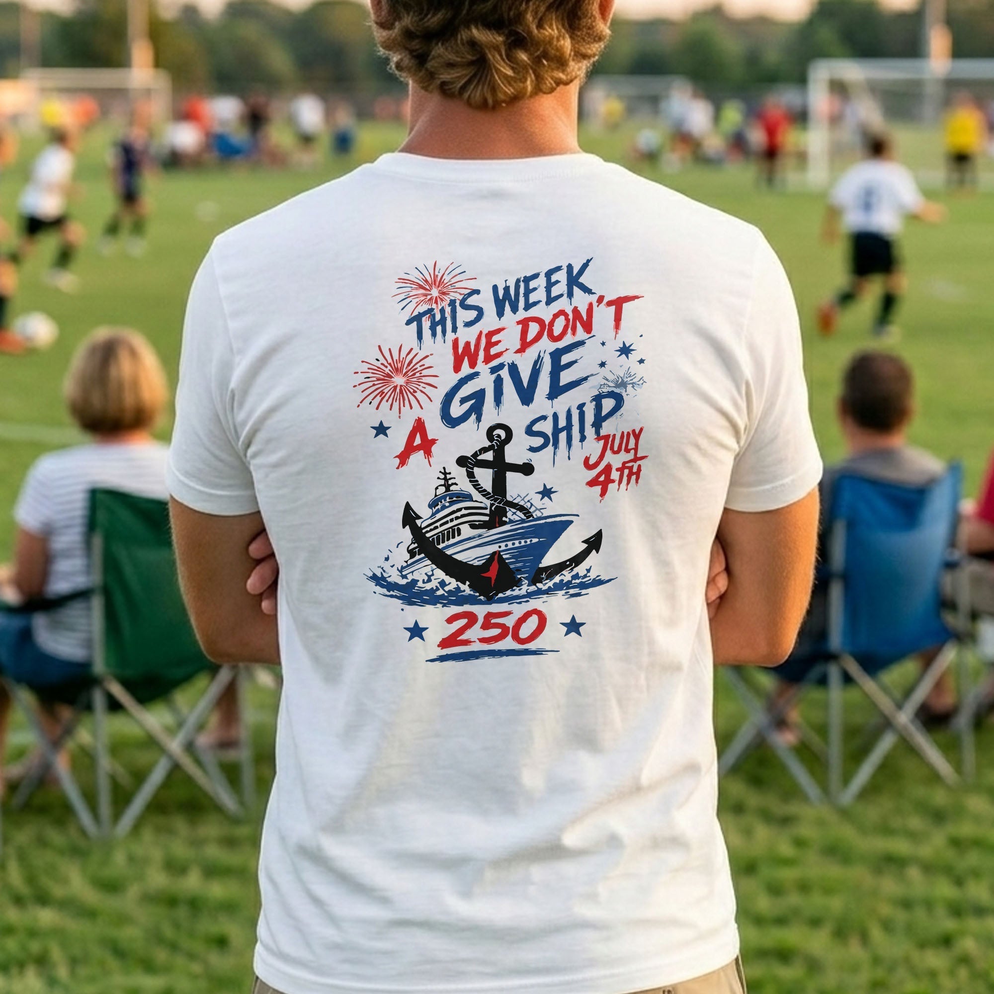 Personalized 4th of July T-Shirt Custom Name Anchor Gift