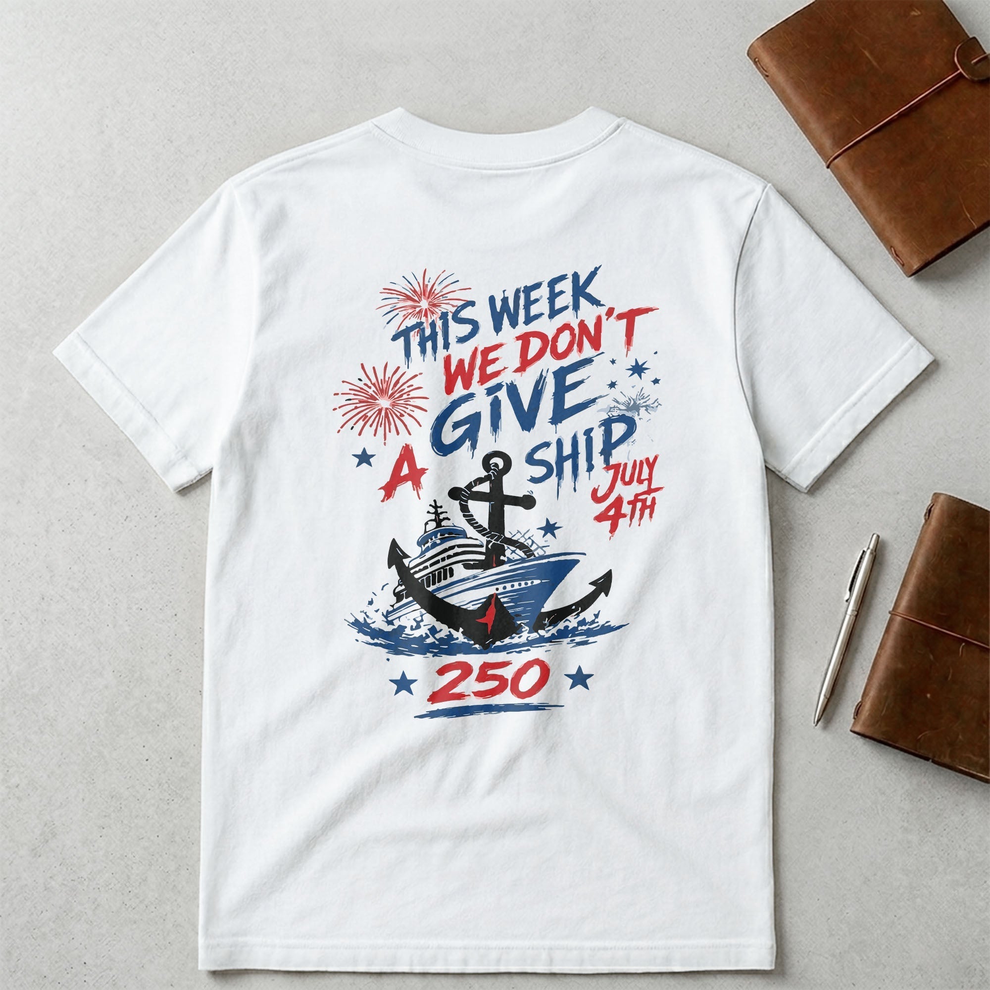Personalized 4th of July T-Shirt Custom Name Anchor Gift