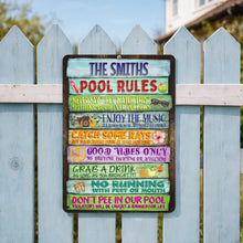 Load image into Gallery viewer, Personalized Metal Sign Custom Family Rules Patio Decor
