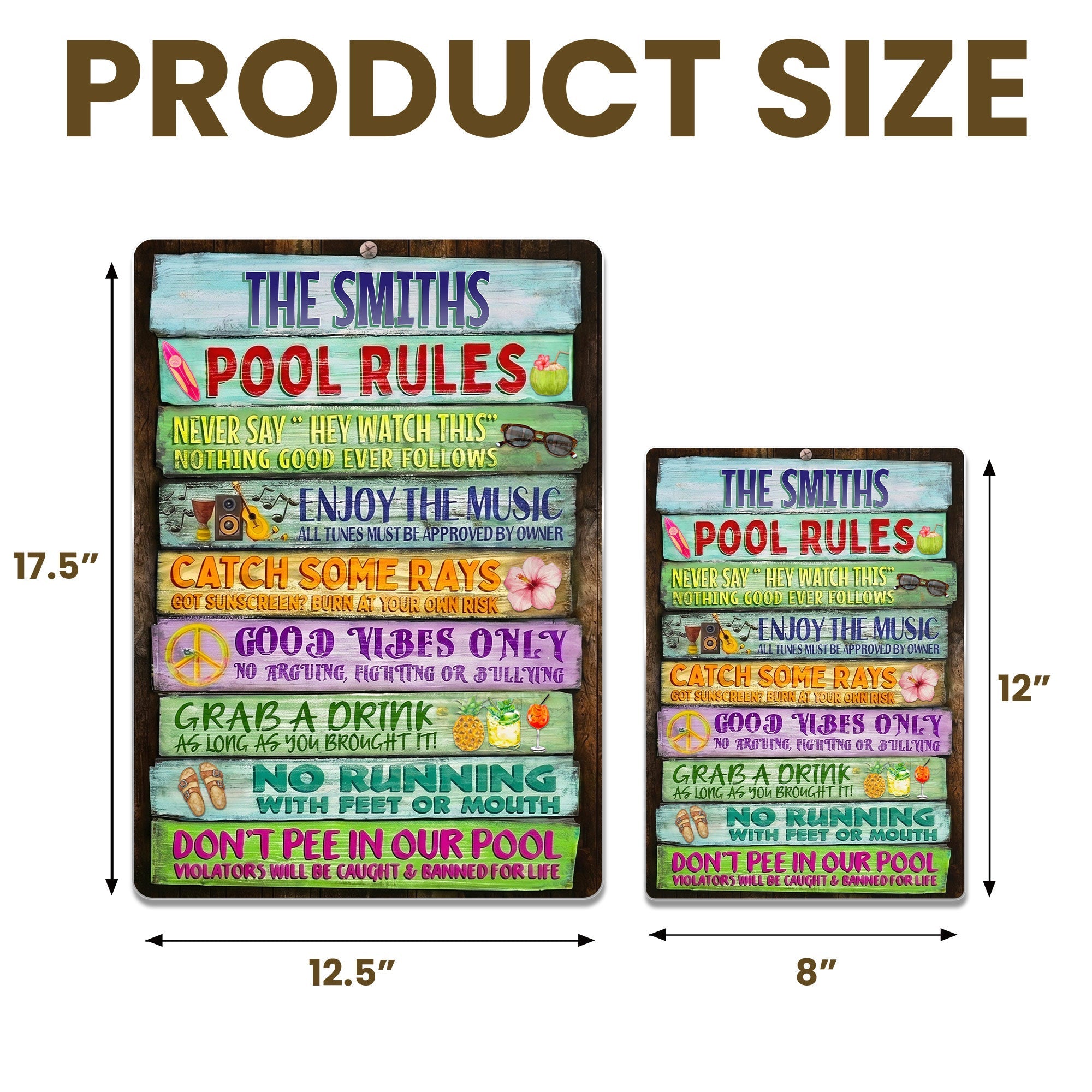 Personalized Metal Sign Custom Family Rules Patio Decor