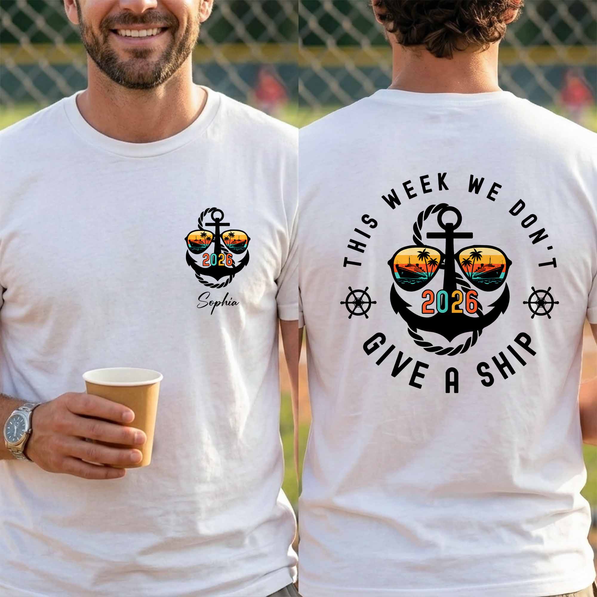 Personalized Custom T-Shirt Anchor Design Gift for Couples