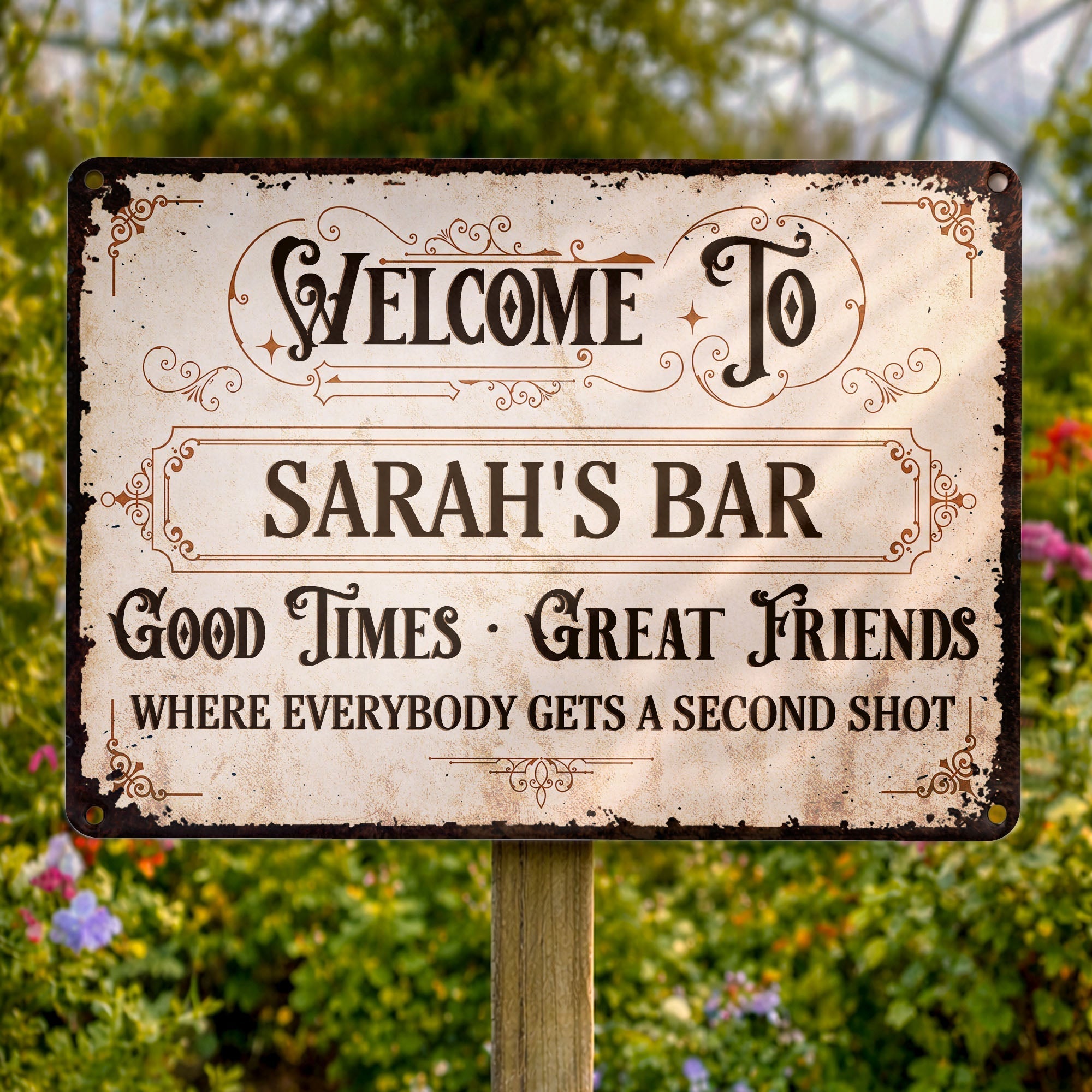 Personalized Metal Sign Custom Name Gift for Bar Decor
