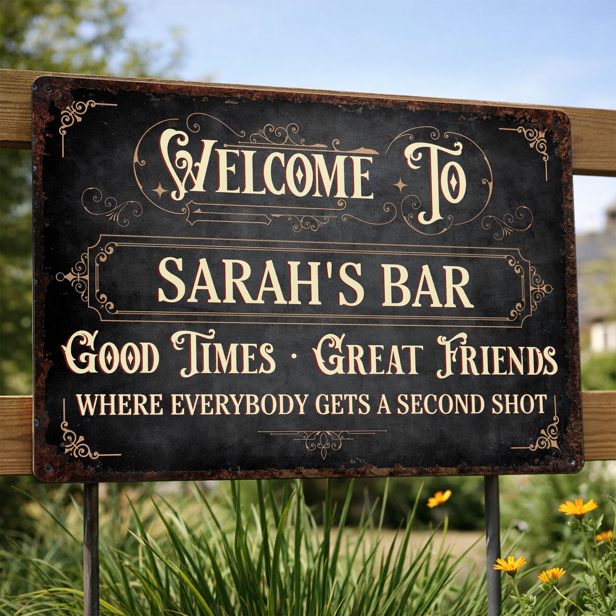Personalized Metal Sign Custom Name Gift for Bar Decor