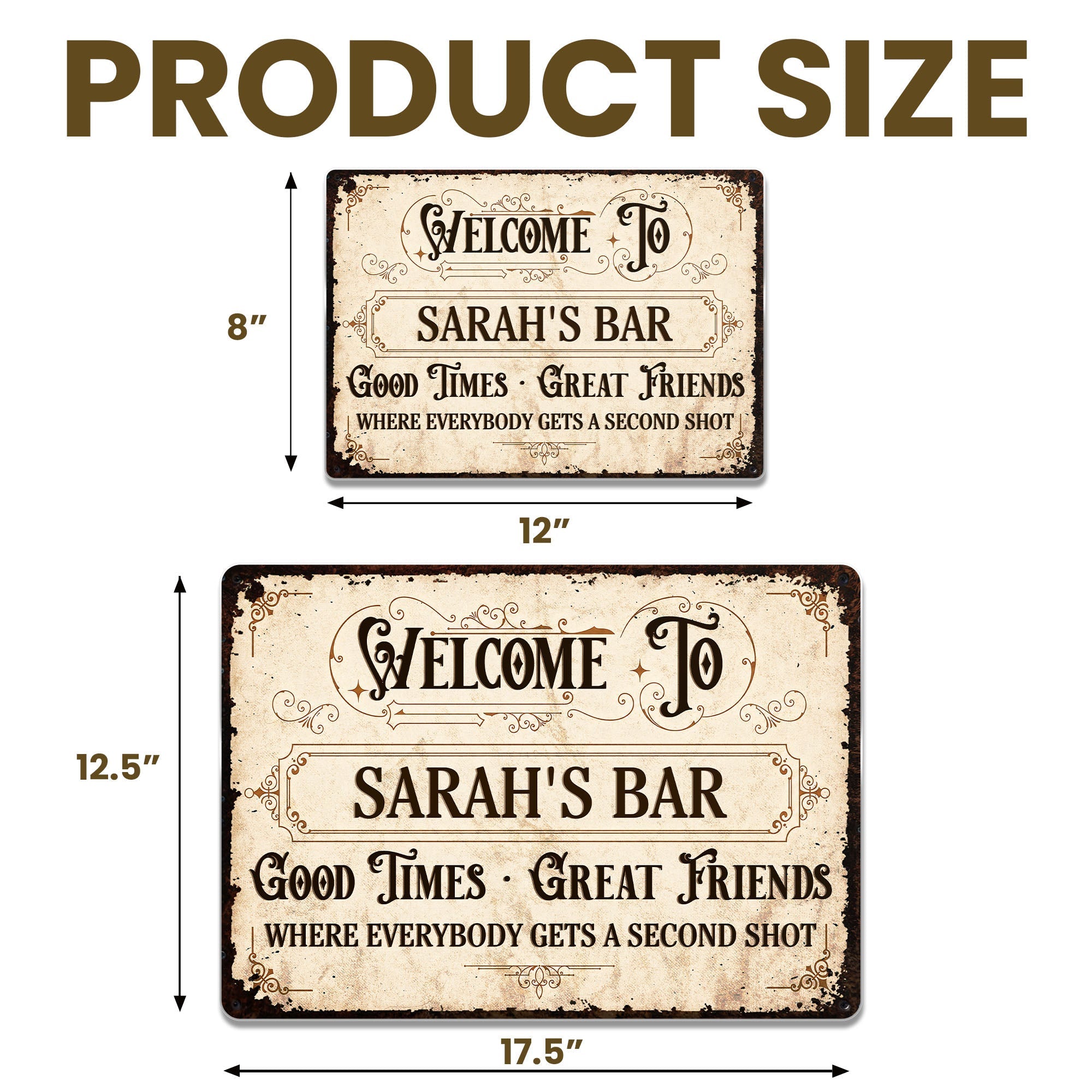 Personalized Metal Sign Custom Name Gift for Bar Decor