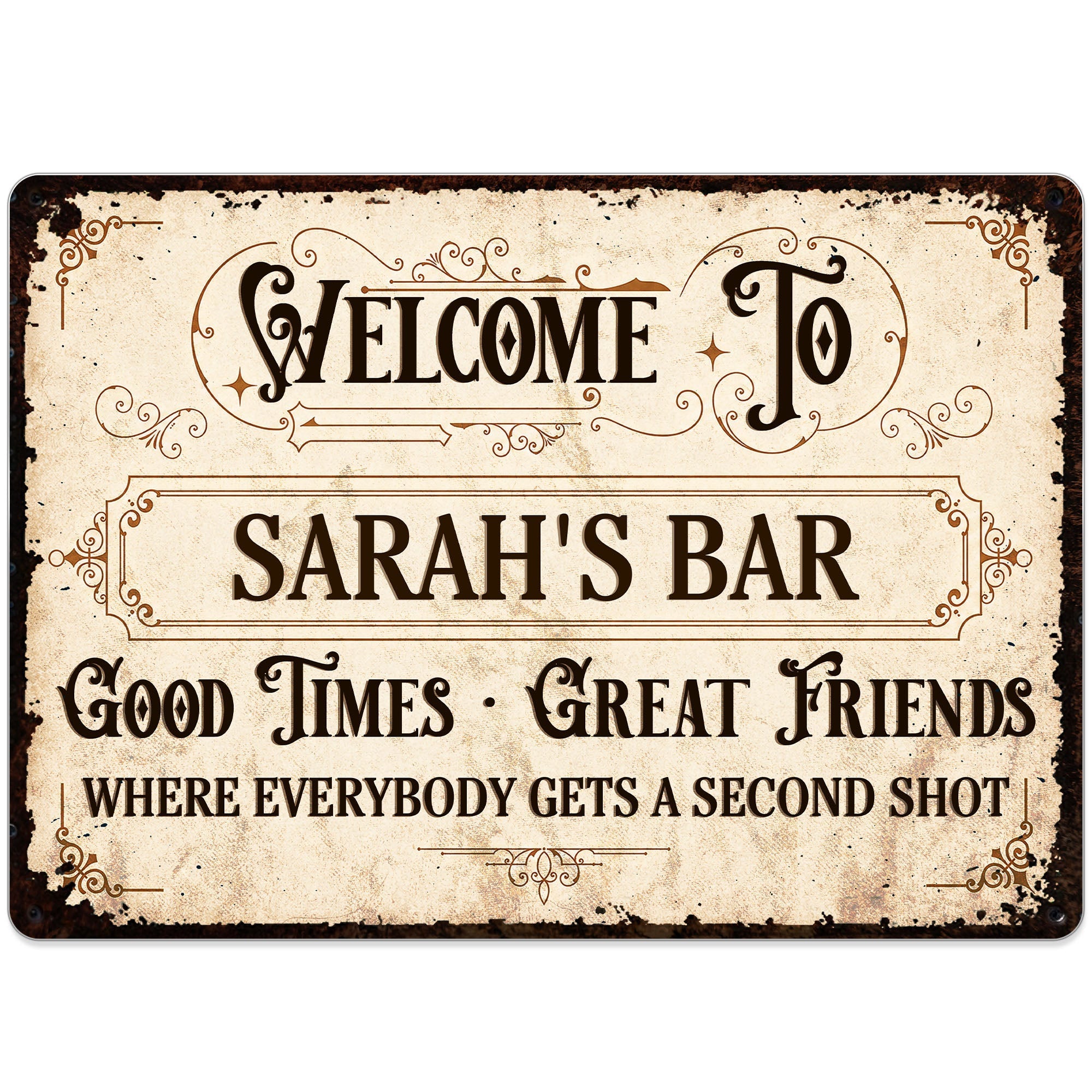 Personalized Metal Sign Custom Name Gift for Bar Decor