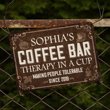 Load image into Gallery viewer, Personalized Coffee Bar Metal Sign Custom Name Gift for Coffee Lovers
