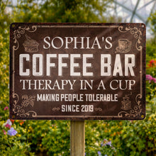 Load image into Gallery viewer, Personalized Coffee Bar Metal Sign Custom Name Gift for Coffee Lovers
