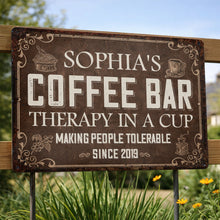 Load image into Gallery viewer, Personalized Coffee Bar Metal Sign Custom Name Gift for Coffee Lovers
