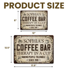 Load image into Gallery viewer, Personalized Coffee Bar Metal Sign Custom Name Gift for Coffee Lovers
