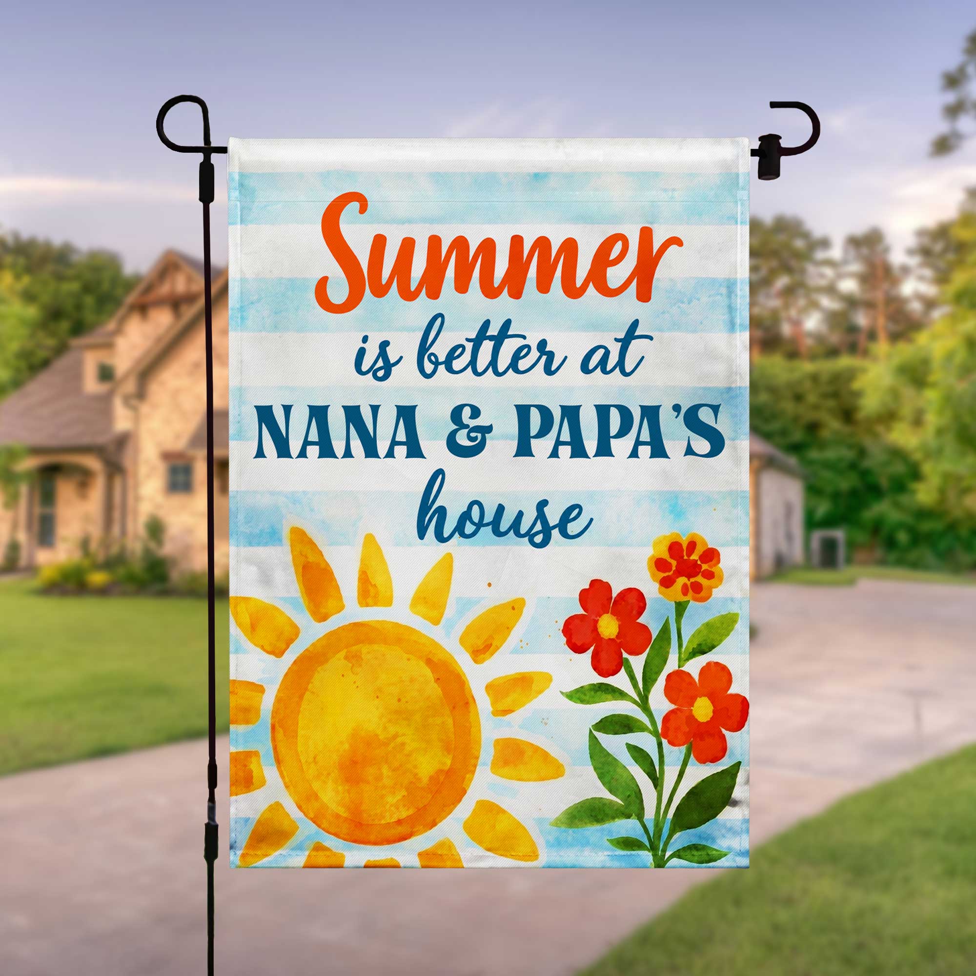 Personalized Double-Sided Garden Flag for Grandparents House Gift