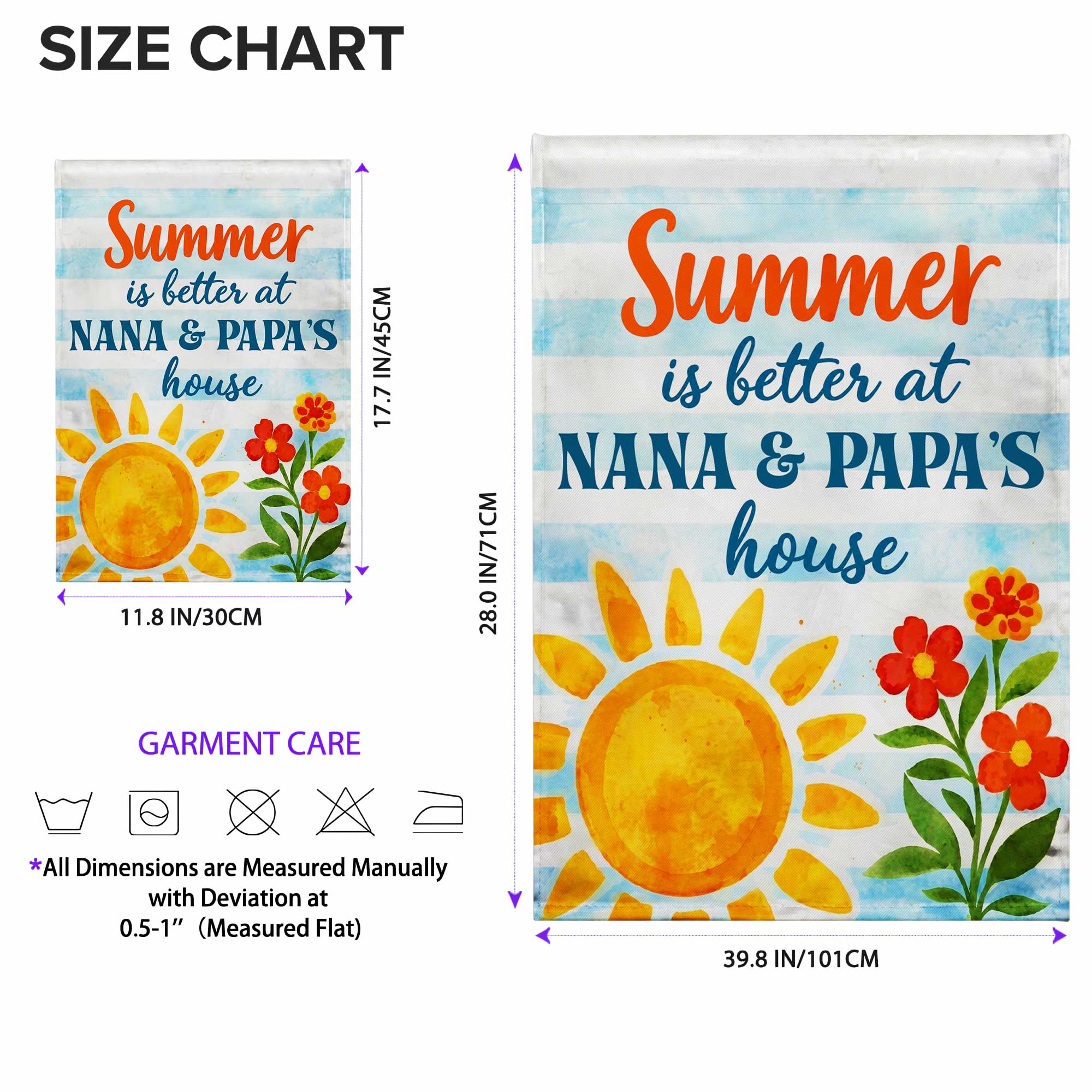 Personalized Double-Sided Garden Flag for Grandparents House Gift