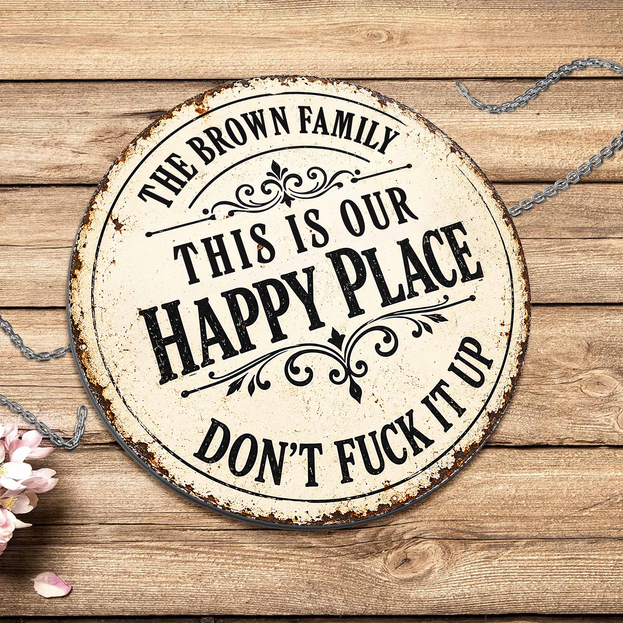 Personalized Custom Shaped Metal Sign Family Name Gift