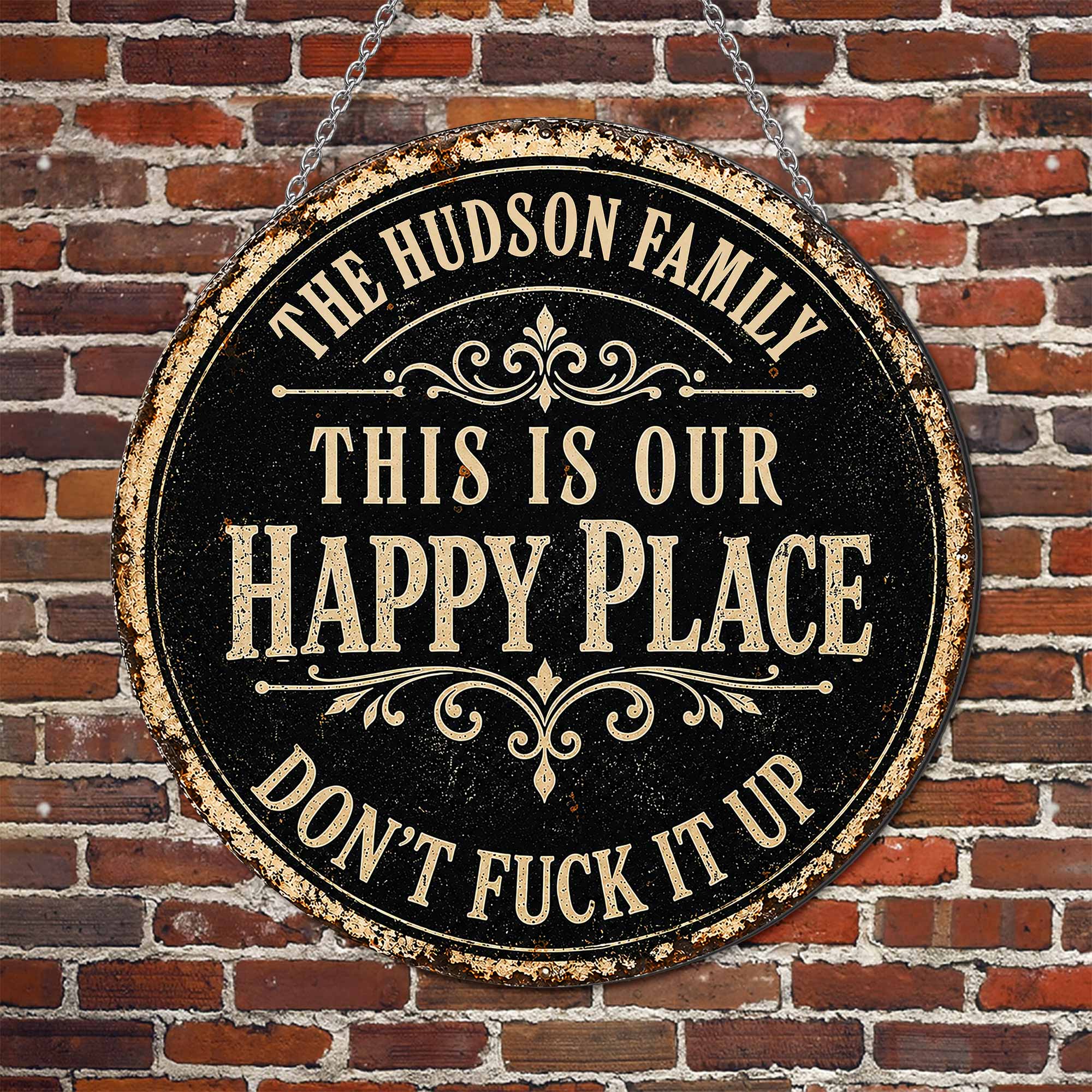 Personalized Custom Shaped Metal Sign Family Name Gift