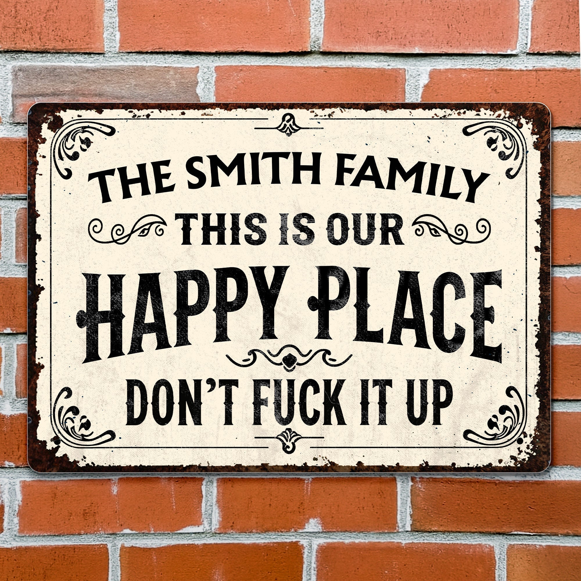 Personalized Metal Sign Custom Family Name Gift for Home