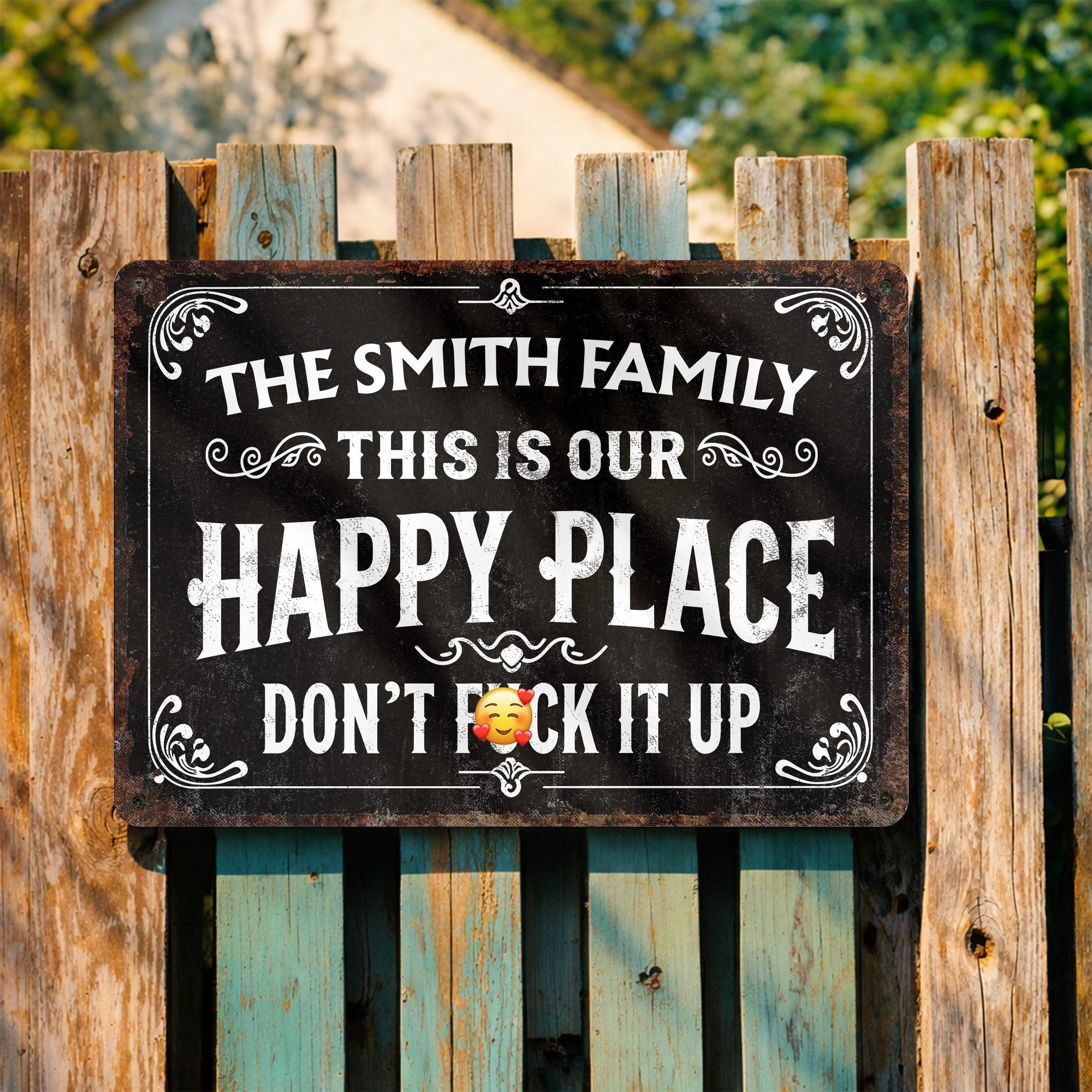 Personalized Metal Sign Custom Family Name Gift for Home