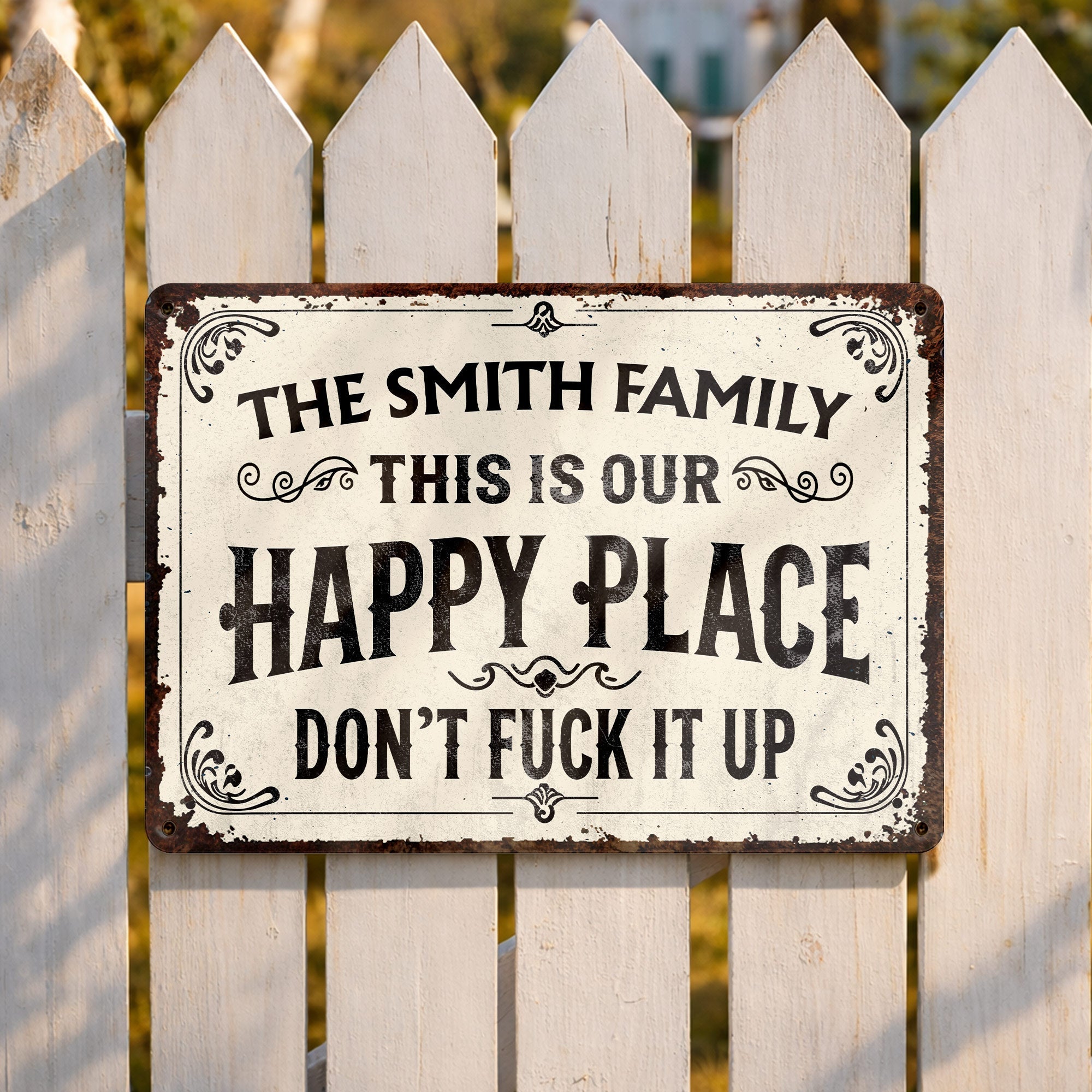 Personalized Metal Sign Custom Family Name Gift for Home