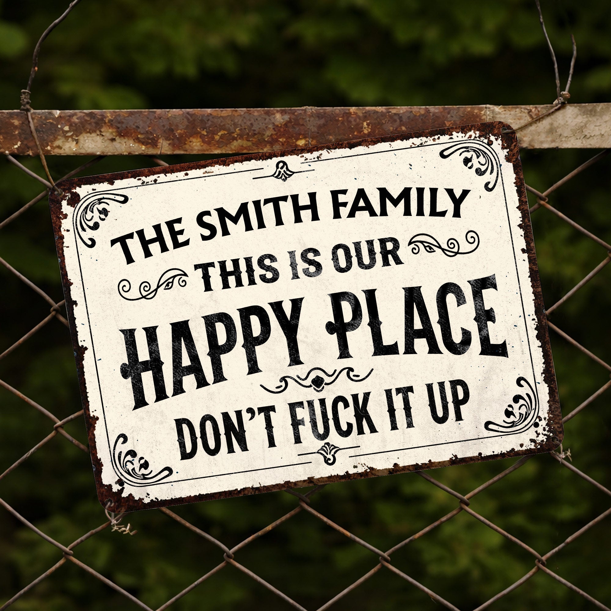 Personalized Metal Sign Custom Family Name Gift for Home