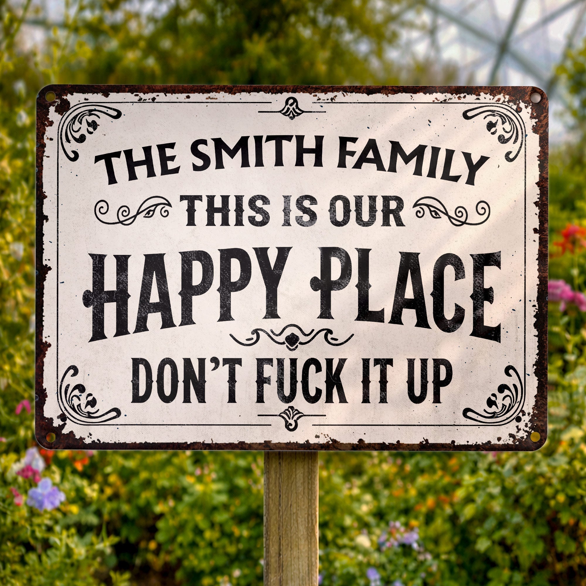 Personalized Metal Sign Custom Family Name Gift for Home