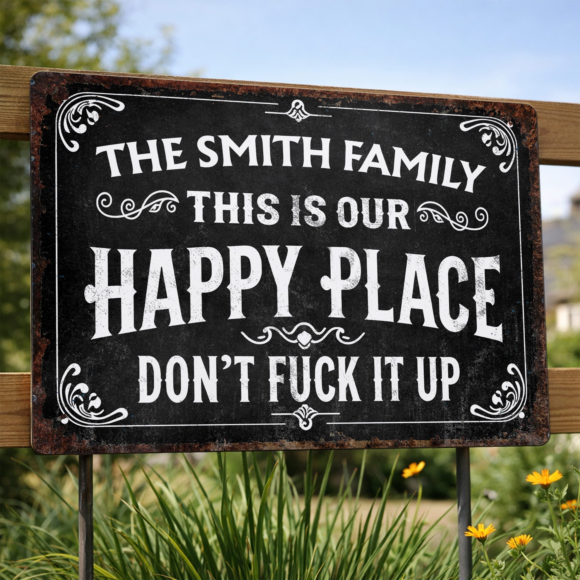 Personalized Metal Sign Custom Family Name Gift for Home