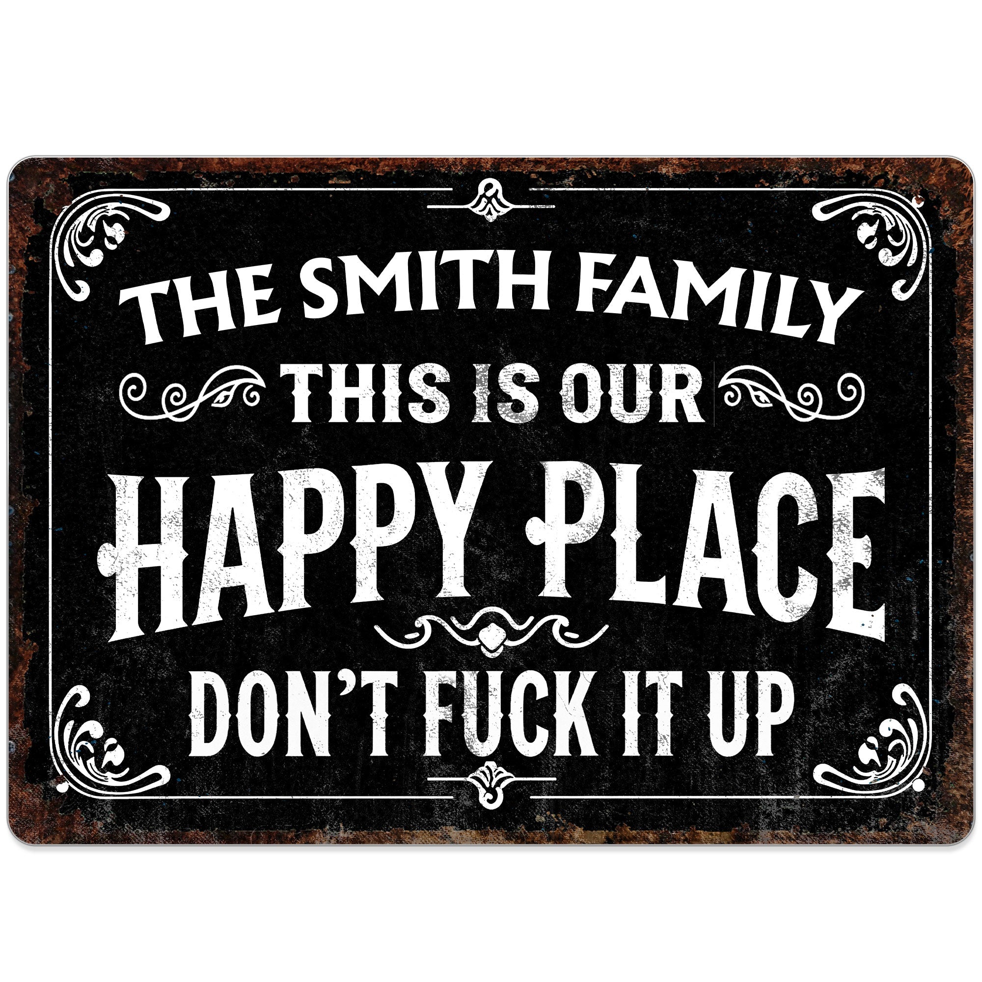 Personalized Metal Sign Custom Family Name Gift for Home