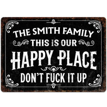 Load image into Gallery viewer, Personalized Metal Sign Custom Family Name Gift for Home
