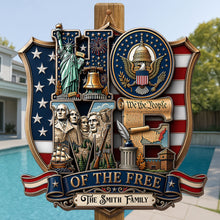 Load image into Gallery viewer, Personalized Patriotic Wood Sign Custom Family Name Gift
