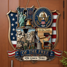 Load image into Gallery viewer, Personalized Patriotic Wood Sign Custom Family Name Gift
