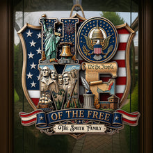 Load image into Gallery viewer, Personalized Patriotic Wood Sign Custom Family Name Gift
