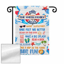Load image into Gallery viewer, Personalized Garden Flag Custom Family Name Summer Decor
