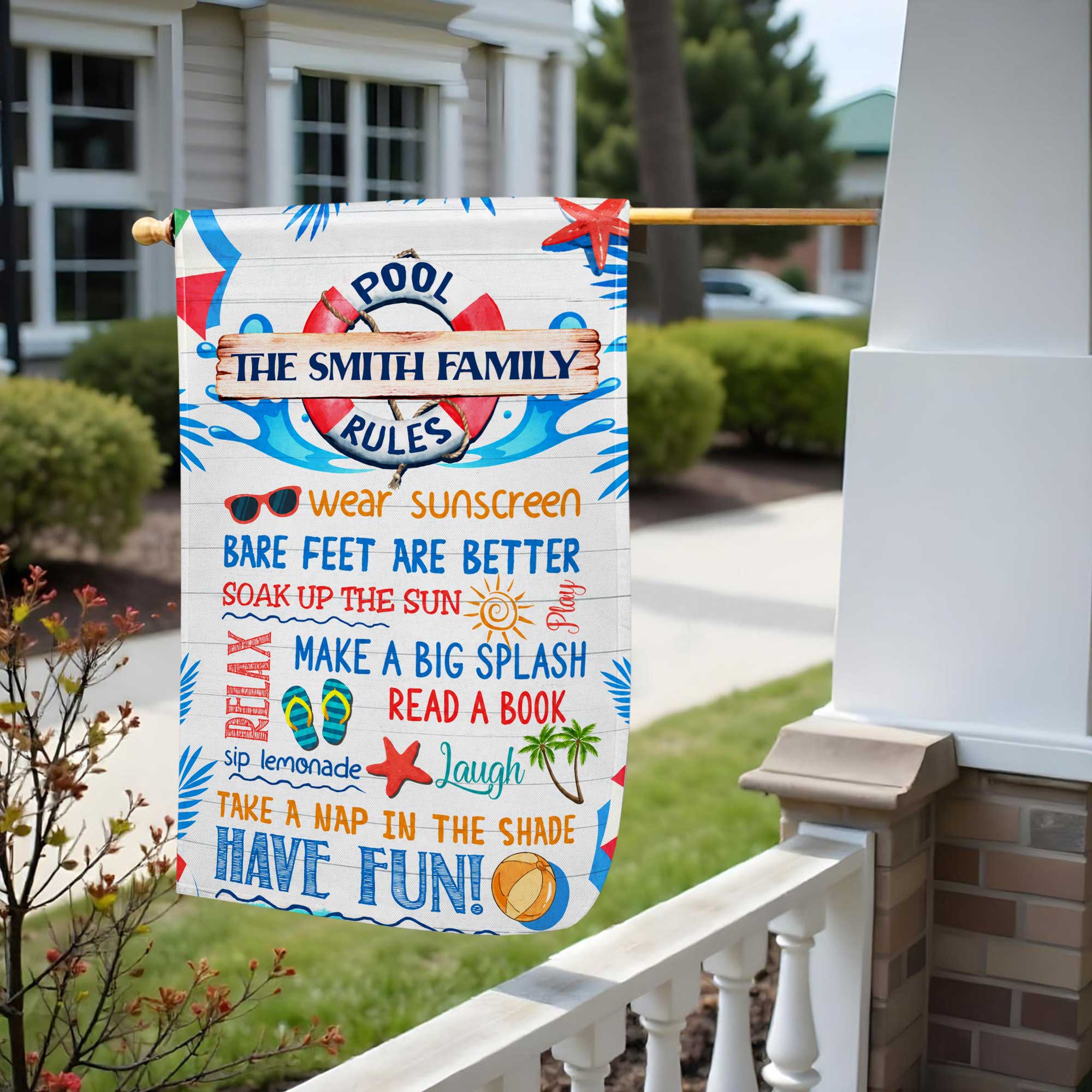 Personalized Garden Flag Custom Family Name Summer Decor