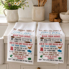 Load image into Gallery viewer, Personalized Kitchen Towel Custom Family Name Gift Idea
