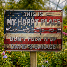 Load image into Gallery viewer, Personalized Metal Sign Custom Name American Flag Gift for Dad
