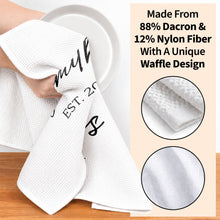 Load image into Gallery viewer, Personalized Kitchen Towel Custom Family Name Est. Year Gift
