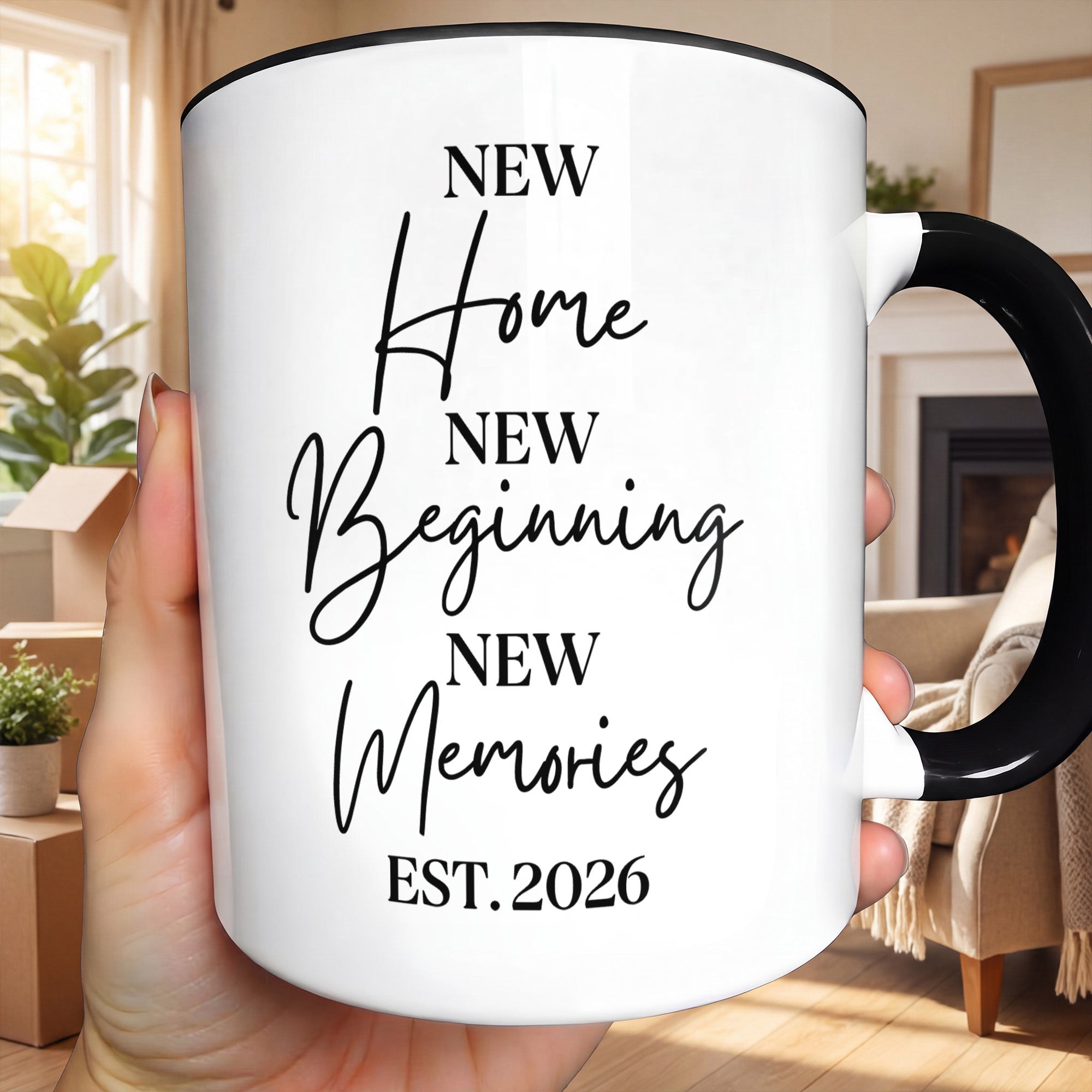 Personalized Custom Accent Mug New Home Gift for Family