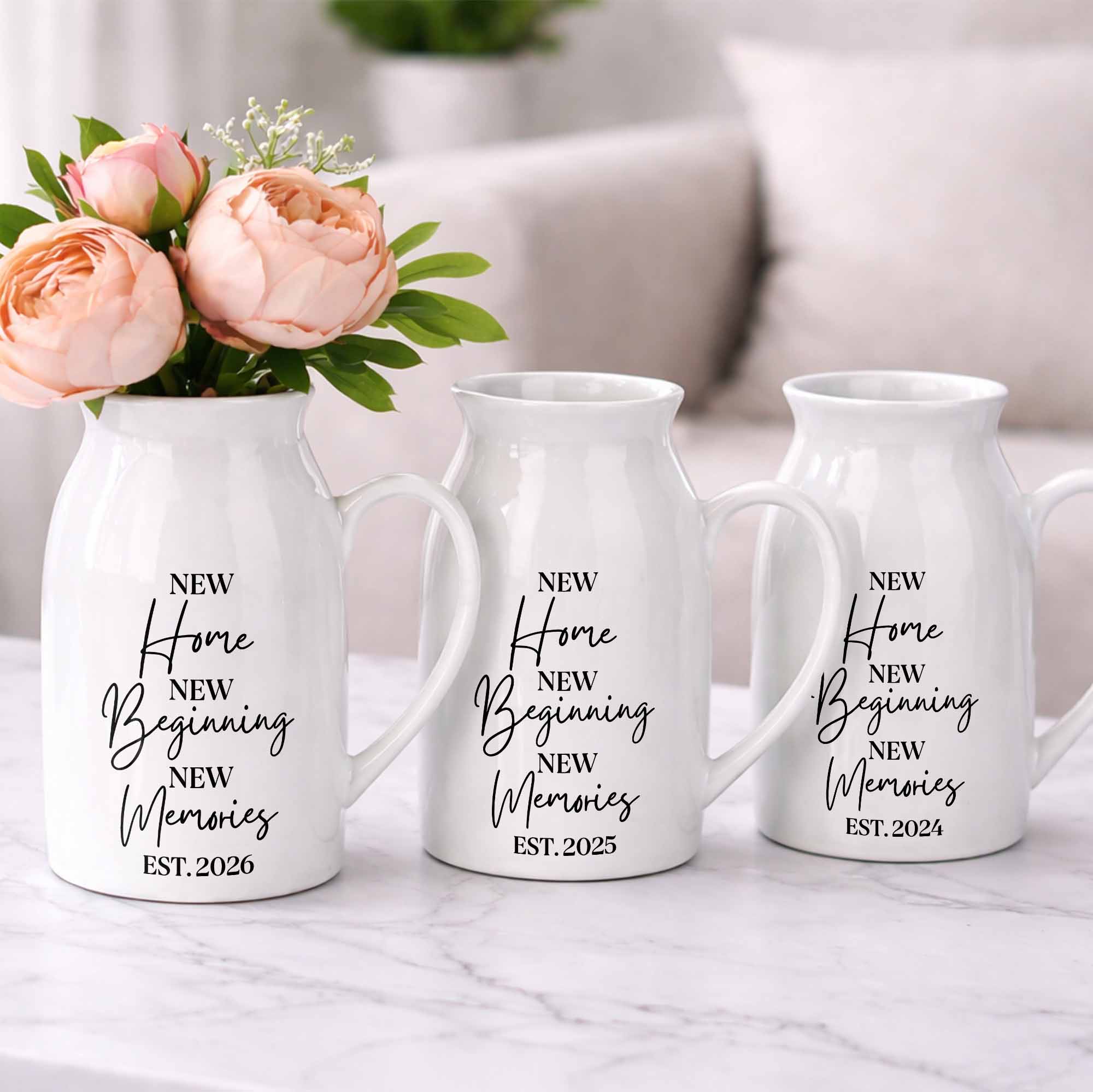Personalized Ceramic Flower Vase Custom Year Gift for Home