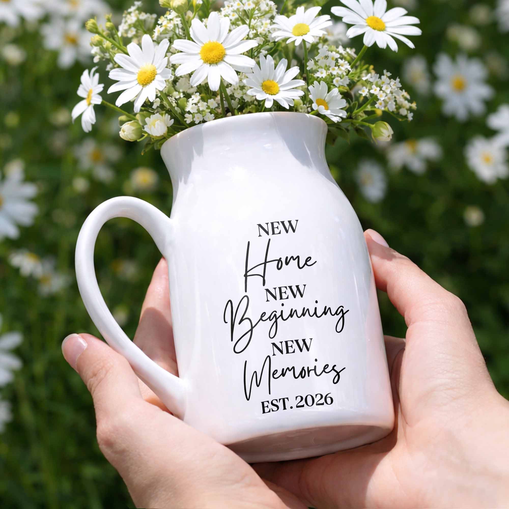 Personalized Ceramic Flower Vase Custom Year Gift for Home
