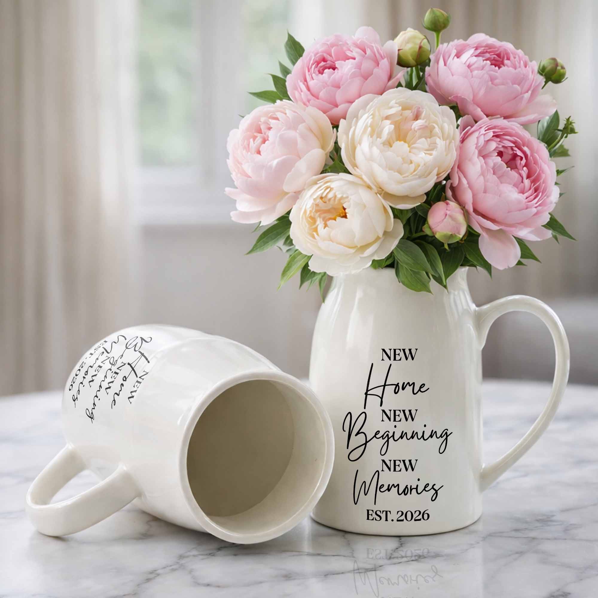 Personalized Ceramic Flower Vase Custom Year Gift for Home