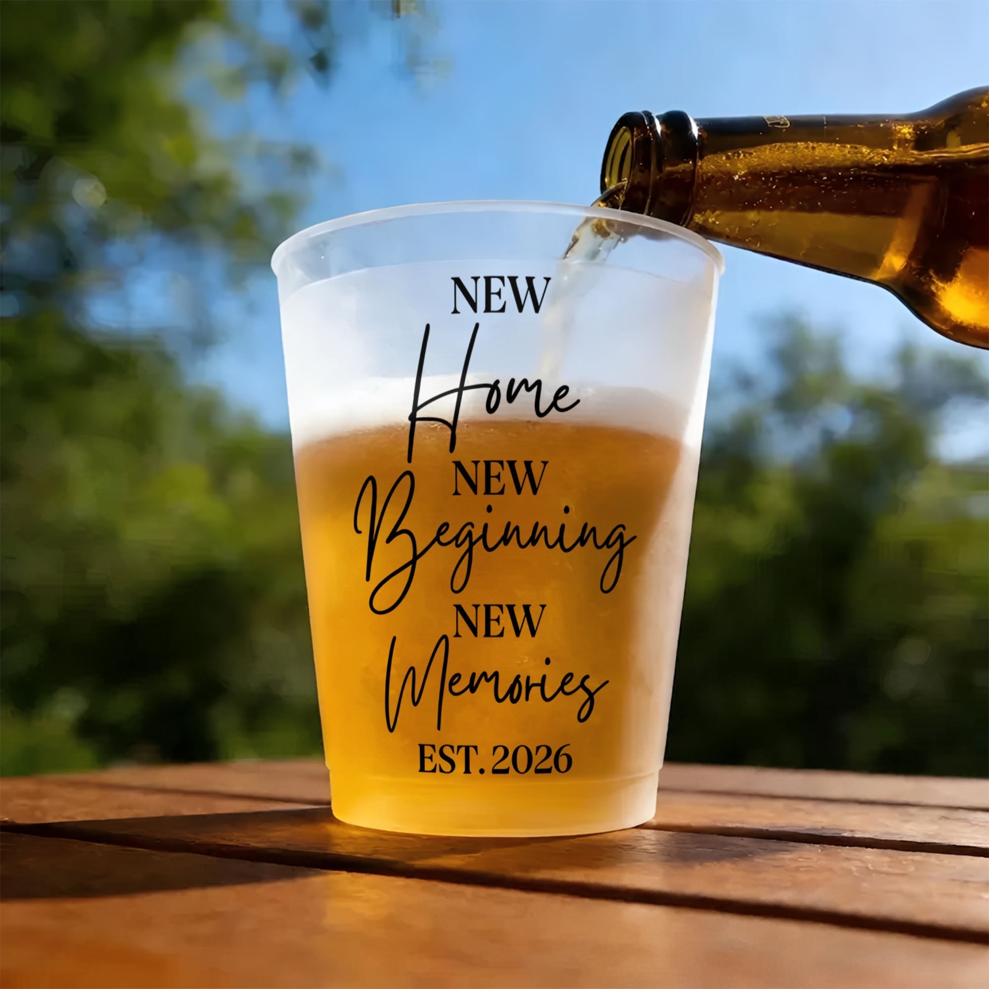 Personalized Frosted Cups Custom Design New Home Gift