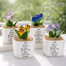 Load image into Gallery viewer, Personalized Everlasting Glass Tulips Gift for Home Decor
