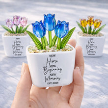 Load image into Gallery viewer, Personalized Everlasting Glass Tulips Gift for Home Decor
