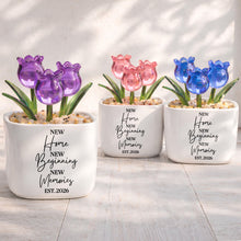 Load image into Gallery viewer, Personalized Everlasting Glass Tulips Gift for Home Decor
